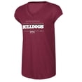 thumbnail image 2 of Women's Russell Heather Maroon Mississippi State Bulldogs Wordmark V-Neck T-Shirt, 2 of 3