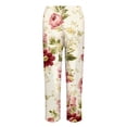 thumbnail image 5 of Casual Pants for Women Autumn Fragrant Linen Vintage Floral Print Pants Perfect for Spring Comfortable Straight Trousers Pants, 5 of 5