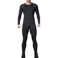 thumbnail image 3 of POP CLOSETS Thermal Underwear for Men Winter Warm Clothes Fleece Lined Base Layer Top and Bottom Set Men's Long Johns T-shirts, 3 of 6