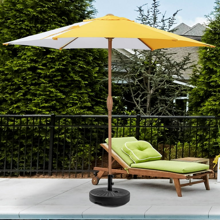 7.5 round patio umbrella Ainfox 7.5ft Beach Round Market Patio Umbrellas, UV Resistant, Beige