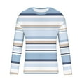 thumbnail image 4 of Gfyviroh Mens Tops Trendy Casual Stripes Workout Tops Long Sleeve Crew Neck Lightweight T-shirts, 4 of 5