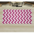 thumbnail image 1 of Striped Decorative Rug, Modern Summer Season Pattern Zigzag Tile Design Wavy Curved Horizontal Motif, Quality Carpet for Bedroom Dorm and Living Room, 6 Sizes, Hot Pink, by Ambesonne, 1 of 1