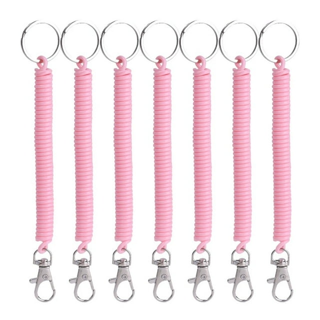 WANGQI Colorful Elastic Spring Straps Key Chain Clip Anti-theft Lanyard Wrist Rope Holder for Mobile Phone Straps Keyring