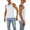 thumbnail image 5 of ToBeInStyle Men's A-Shirt Tank Top Muscle Shirt - White - 4X-Large, 5 of 7