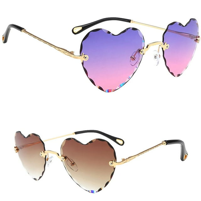 Gafas de sol anti-gafas de sol sin montura jinwen para niñas con marco dorado Púrpura rojizo