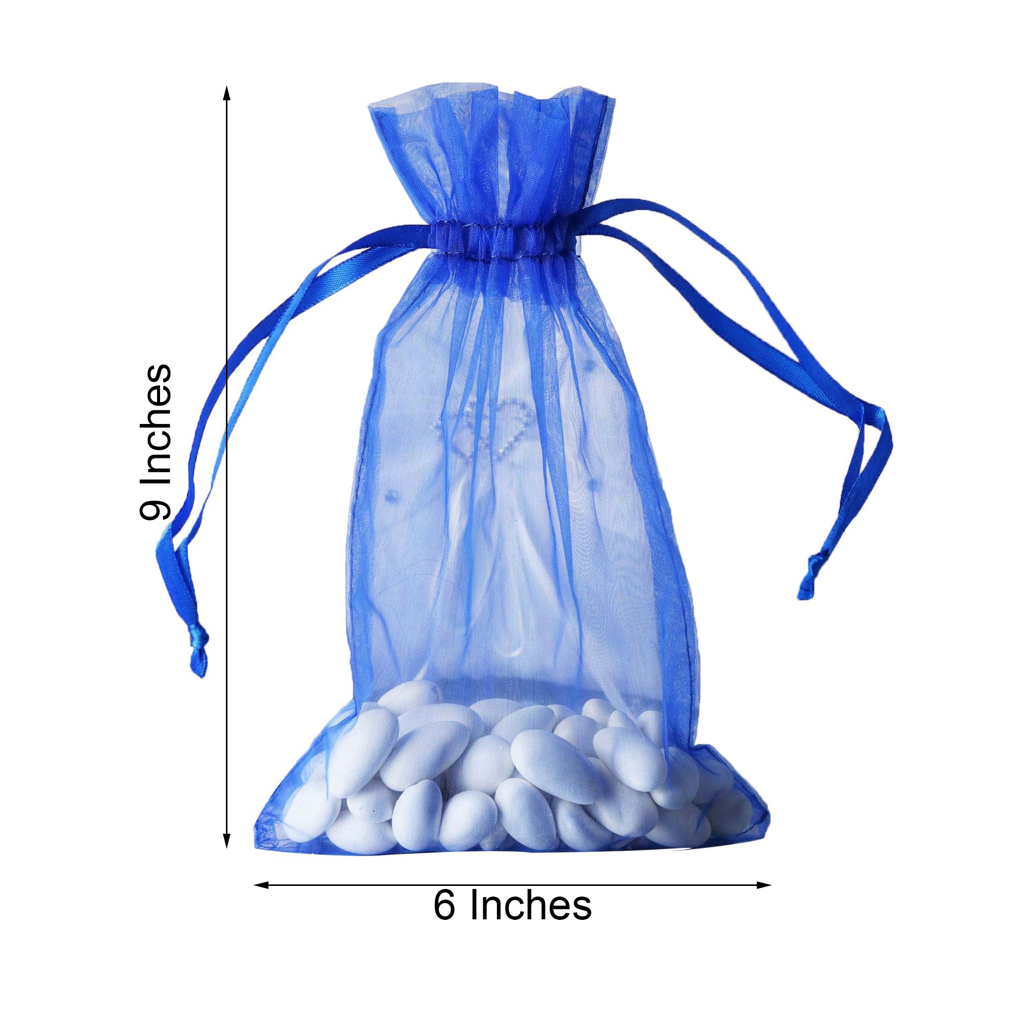 Efavormart 50PCS ROYAL BLUE Organza Gift Bag Drawstring Pouch Wedding Favors Bridal Shower Treat Jewelry Bags - 6"x9" - image 5 of 7