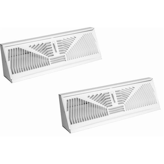 American Metal 3015W15 15 Inch White Steel Baseboard Diffuser - Quantity of 2