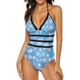 thumbnail image 2 of NICKSUN Maillot de Bain une Pièce pour Femmes Contrôle du Ventre Maillot de Bain Modeste Col en V, 2 of 7