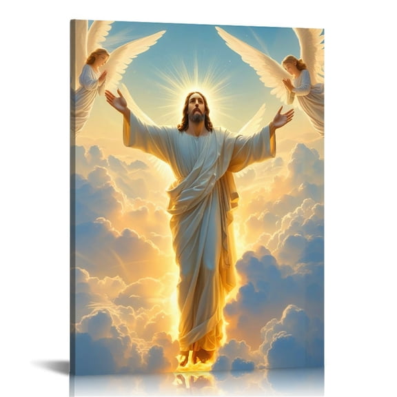 Vintage Jesus Canvas Wall Art Print , Christian Jesus Pictures Canvas Print Posters Wall Decor, Religious Christian Gifts Wall Art Home Decor for Church Living Room Dining Room Decor Framed