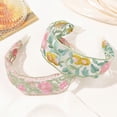 thumbnail image 6 of Xinwanna Mesh Yarn Wide Headband Retro Embroidery Flower Pattern Hair Hoop Soft Elastic Headband Hair Accessory (Pink), 6 of 13