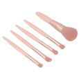 thumbnail image 3 of Juego de 5 brochas de maquillaje portátiles y multifuncionales con estuche de espejo, color rosa albaricoque., 3 of 14