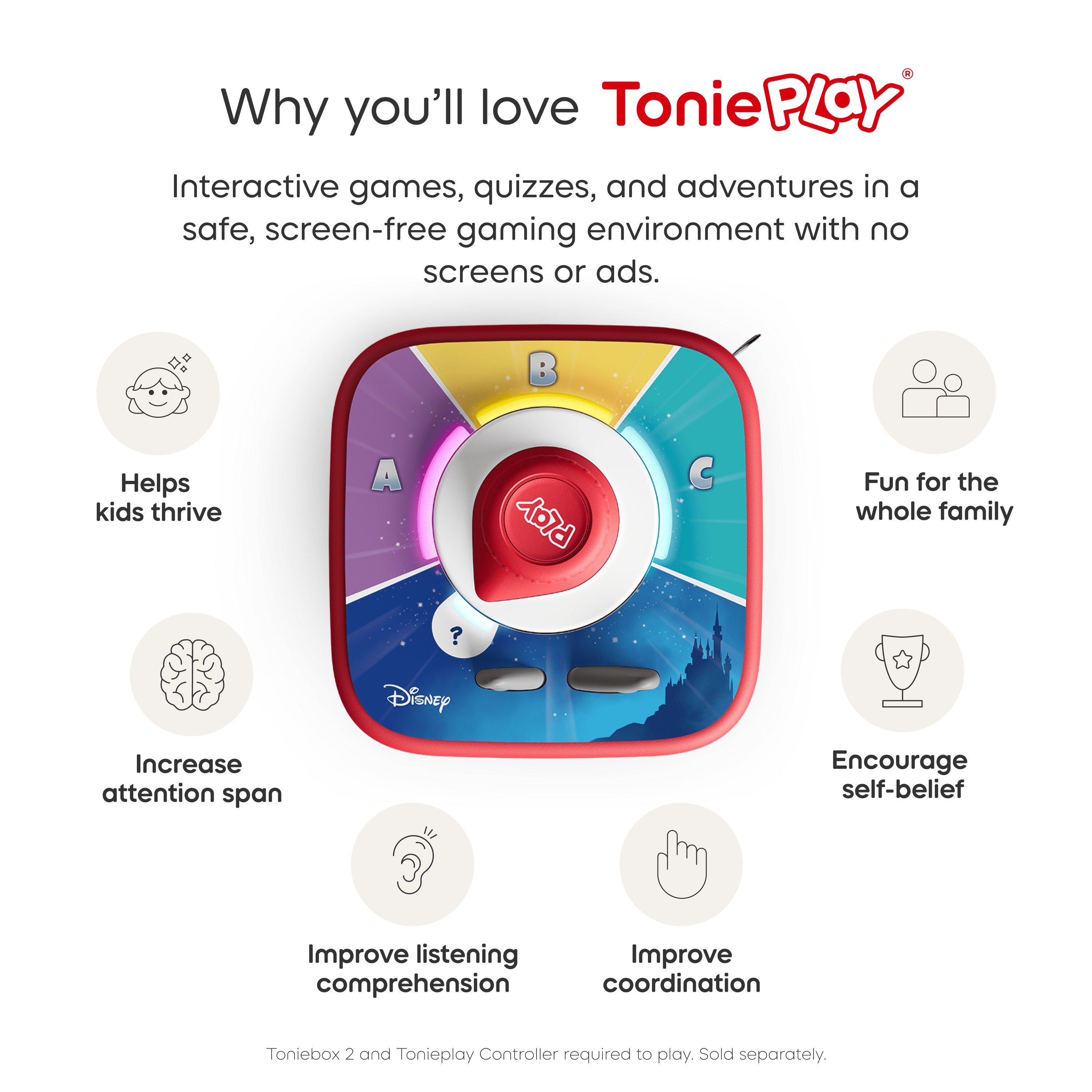 Ensemble de jeu complet La Reine des neiges de Disney pour la Toniebox 2 tonies – Bleu ciel (Anglais)