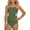 a-Green21, variant on FINALGANG Girls Kids Two Piece Tankini Set Solid Color Spaghetti Strap Square Neck Floral Hollow Out Waist Top High Waist Bottoms Swimwear For Summer Beach Activities Trendy Swimwear