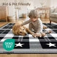 thumbnail image 4 of ODIKA 3'x5' Washable Throw Rug Stain Resistant, Low Profile, Non-Slip Plaid Under Vintage Checkered Print Doormat Layering Layered for Entryway, Kitchen, Mudroom, 4 of 7