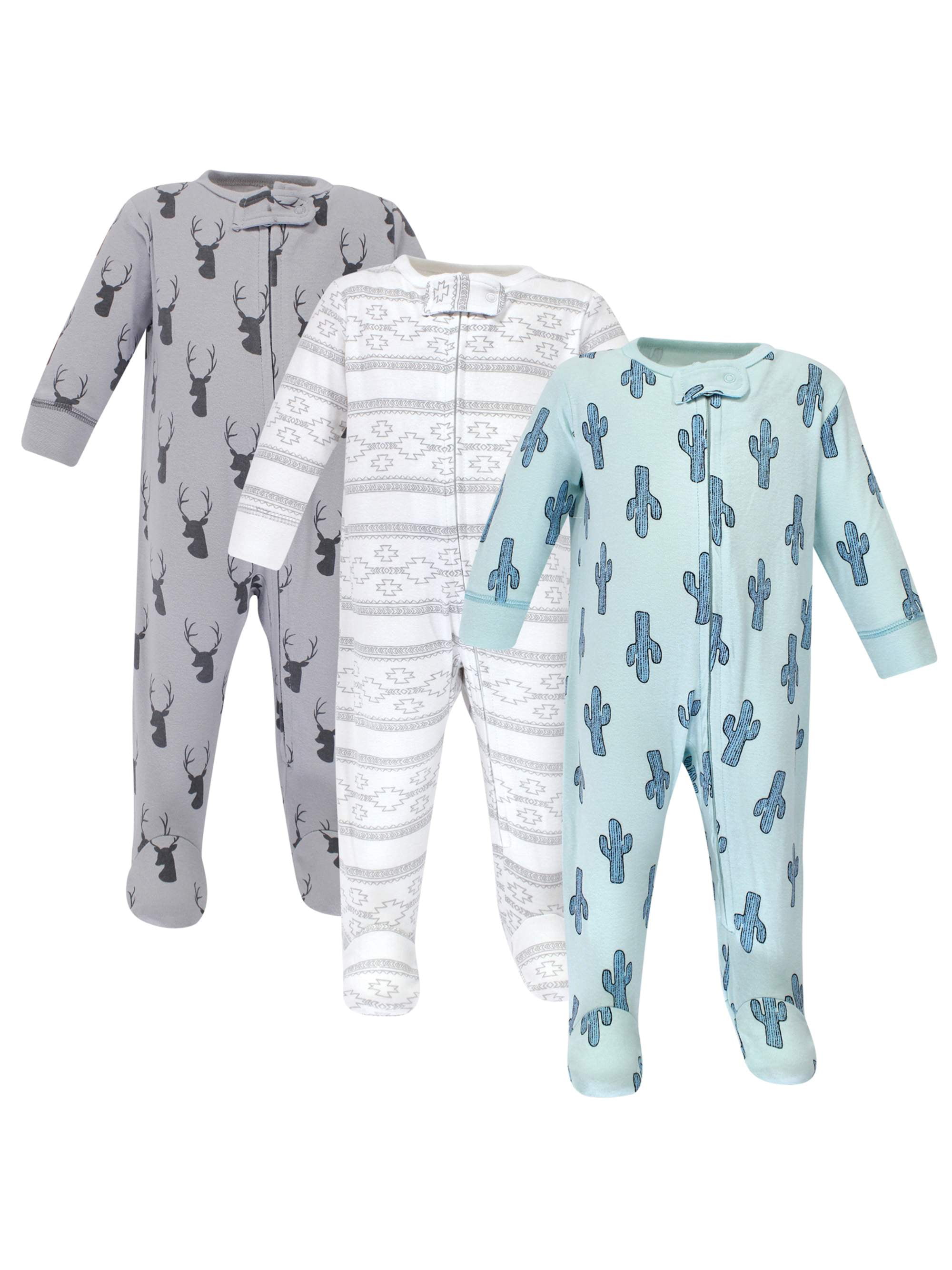 Yoga Sprout Zipper Sleep N Play, 3pk (Baby Boys)