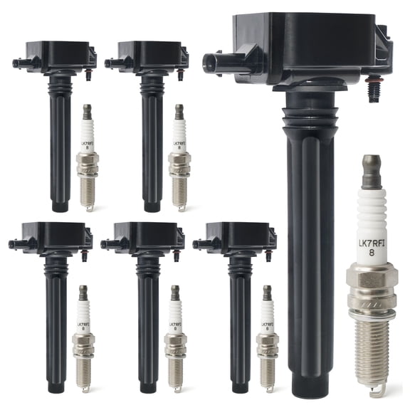 Set of 6 Ignition Coil Packs & Iridium Spark Plugs Compatible with Dodge Challenger Durango Journey Grand Caravan, Chrysler 200 300, Jeep Grand Cherokee Wrangler, RAM 1500 3.6L V6 Replace UF648 97390