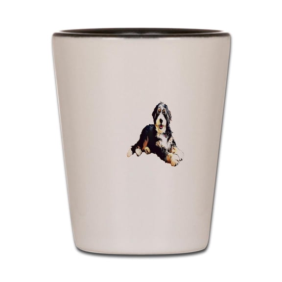 CafePress - Bernedoodle - White/Black Shot Glass, Unique and Funny Shot Glass