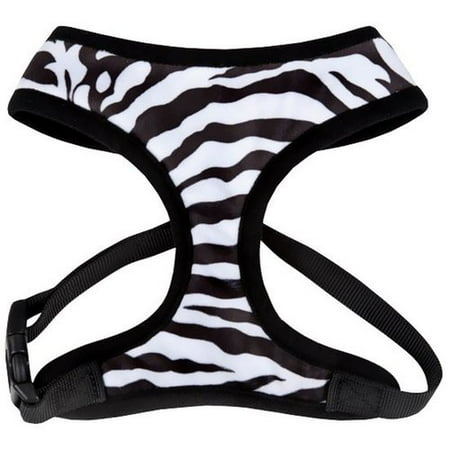 East Side Collection Plush Print Harness, Zebra, Small