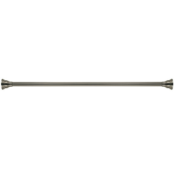 Kingston Brass Satin Nickel Adjustable Tension Shower Rod with Decorative Flange, 72-Inch