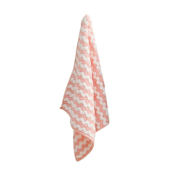 SLYNSHome Cleaning Supplies Fleece Cleaning Cloth Wavy Cleaning Rag Kitchen Cleaning Towels Cleaning Essentials - Pink