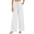 thumbnail image 3 of Plus Size Pants for Women Wide Leg High Waisted Casual Oversized Pants Women with Pockets S-3XL, 3 of 7