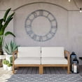 thumbnail image 5 of Modway Bayport Outdoor Patio Teak Wood 2-Seater Loveseat in Natural White, 5 of 12
