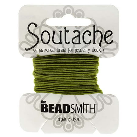 Soutache Cord - BeadSmith Soutache Braided Cord 3mm Wide - Ivy Green (3 Yard Card)