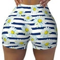 thumbnail image 2 of Lsque Daisy Striped Nautical Pattern High Waisted Biker Shorts for Women-Tummy Control Fitness Athletic Workout Running Yoga Gym Shorts,Moisture-Wicking-XX-Large, 2 of 9
