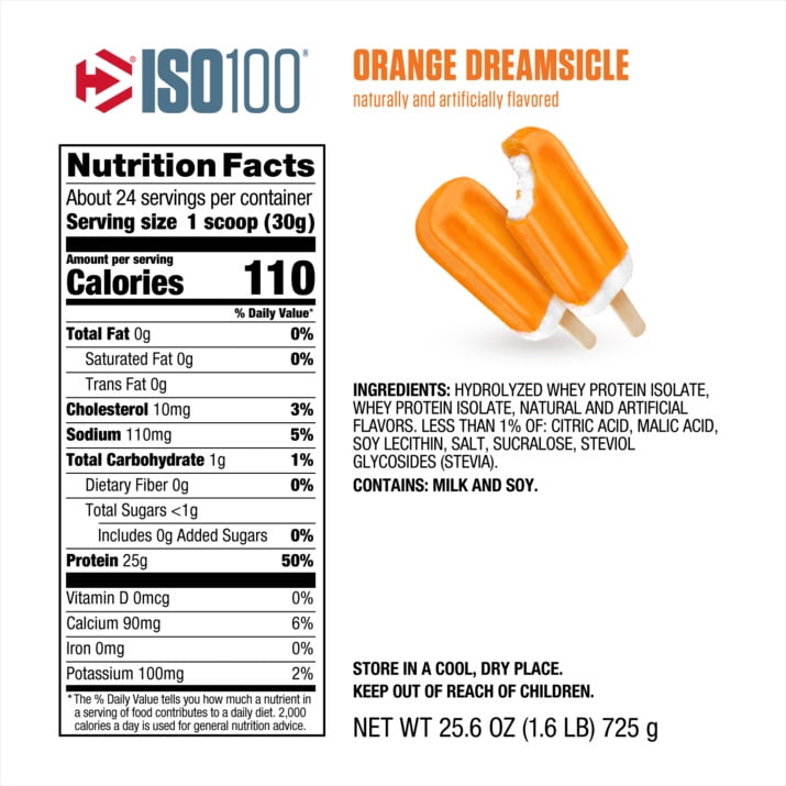Dymatize ISO 100 (2264g Dose), Orange Ice Cream