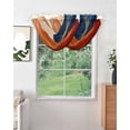 thumbnail image 2 of Waterfall Valances for Windows, Navy Blue Burnt Orange Kitchen Sheer Valance Curtains, Geometric Modern Boho Art Rod Pocket Elegant Swag Valances for Living Room Bedroom, 47.2"x38.5", 1 Panel, 2 of 8
