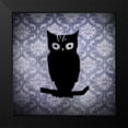 thumbnail image 2 of Vision Studio 12x12 Black Modern Framed Museum Art Print Titled - Owl and Damask, 2 of 5