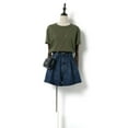 thumbnail image 4 of Daolelai Women's Summer Wide-Leg Denim Shorts High Waist Large Size Cover The Crotch A-Line Hot Pants, 4 of 8