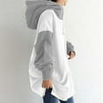 thumbnail image 5 of LYXSSBYX Fall Sweatshirts for Women Clearance Women's Patchwork Color Hoodie Zipper Long Sleeve Sweatshirts Long Coat Tops with Pockets, 5 of 7