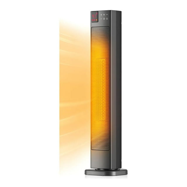 Calentador de Torre Pelonis Calefactor Cerámico Oscilante | Calentador Eléctrico Digital con Control Remoto 1500 W