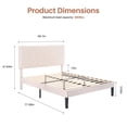 thumbnail image 6 of edx Upholstered Full Bed Frame with Height-Adjustable Headboard and Crystal Buckle Accents, Beige, 6 of 7