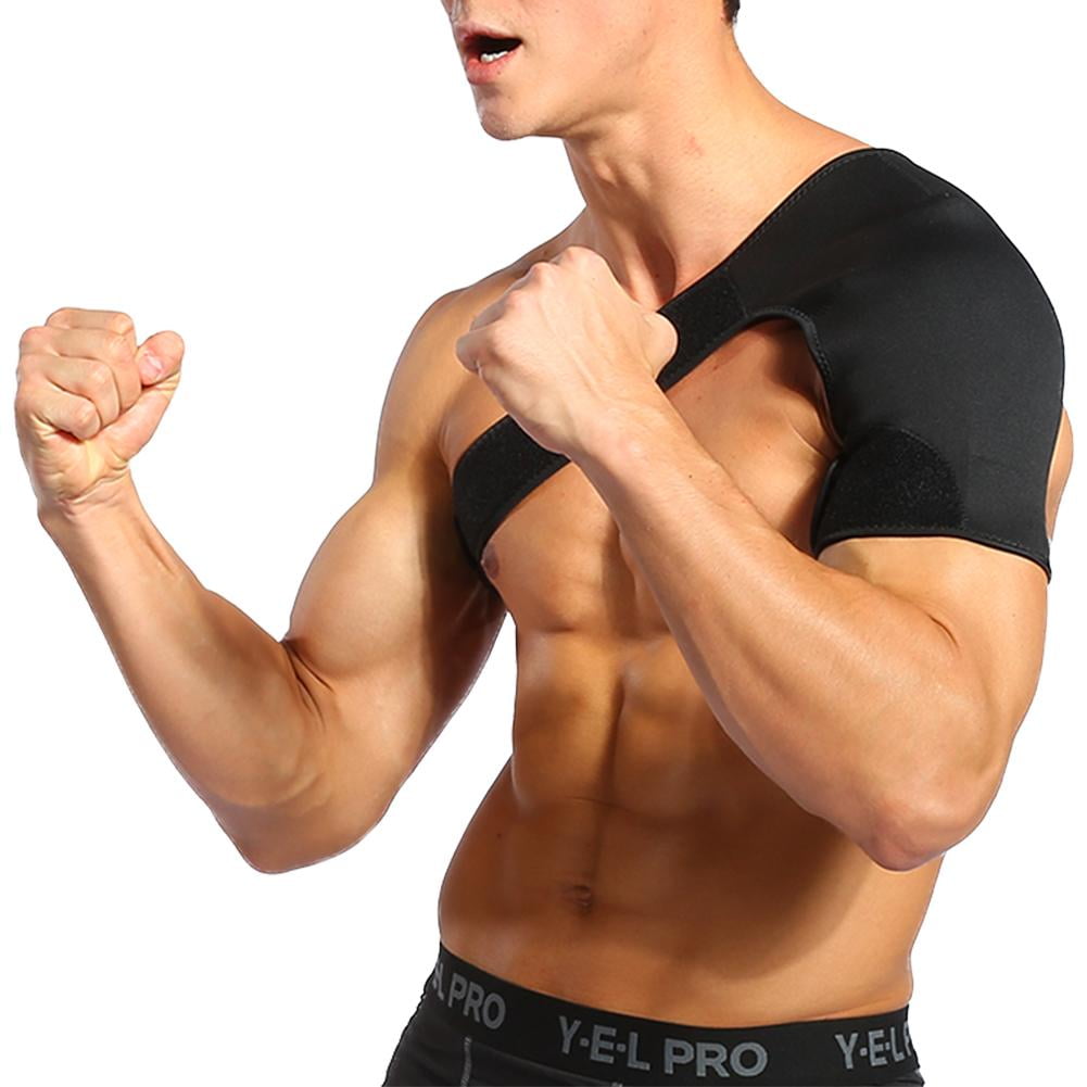 WALFRONT Adjustable Shoulder Support Brace Strap Sport Gym Compression Women&Men Black for Woman