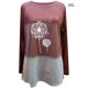 thumbnail image 4 of Camiseta de manga larga para mujer, suéter suelto, cuello redondo, estampado informal, sudadera para niña, rojo oscuro, 3XL Inevent AP003825-18, 4 of 5
