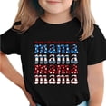 thumbnail image 1 of Zpanxa T-Shirts d'Été pour Filles Imprimé de la Fête de l'Indépendance Col Rond Manches Courtes Haut Polyester Spandex 5-6 Ans, 1 of 6