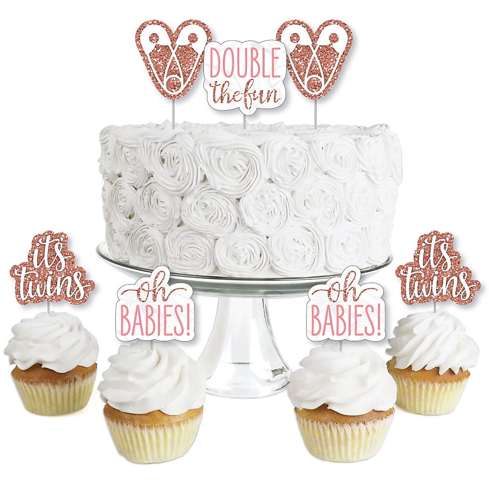 twin baby shower cake toppers