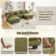 thumbnail image 3 of Timbernest 118" Oversized U Shaped Cloud Couch, Velvet Sectionals for Living Room, 3 Seater Comfy Sofa with 2 Ottomans and 5 Pillows, Olive Green, 3 of 7