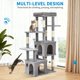 thumbnail image 4 of Garvee árbol para gato de 61 pulgadas, torre multinivel para gatos grandes tipo Maine Coon, con perchas amplias, 2 cuevas, postes de sisal y pelotas, 4 of 7