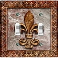 thumbnail image 2 of Metal Light Switch Plate Outlet Cover (Image of Rusted Fleur De Lis FDL009), 2 of 14