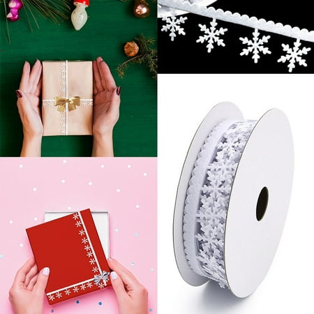 

Giyblacko Gift Wrapping PaperChristmas Decoration Snowflake Chain Plastic Snowflake Decoration Gift Box Manual Packaging Flower Packaging 5m