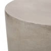 Outdoor Lightweight Concrete End Side Table for Patio Balcony Garden, Light Gray