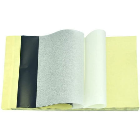 BUZIFU 50Sheets Tattoo Transfer Paper 4 Layer Tattoo Stencil Paper Printable Tattoo Tracing Paper Carbon Temporary Tattoo Paper Reusable Thermal Transfer Paper for Tattoo Transfer (A4 Size)