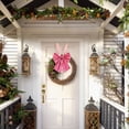 thumbnail image 4 of Easter Bow, Rustic 16 Inch Wreath Bow for Front Door, Wall, Window - Pink Decorative Bow for Tree Topper, Spring Holiday DIY Home Decor Crafts, 4 of 4
