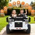 thumbnail image 3 of JOYLDIAS 24V Powered Ride on Dump Truck Construction Vehicles with 2 Seaters, Electric Dump Bed, 4 Engines, 3 Speeds, Shovel, Remote Control, Music, Bluetooth (White), 3 of 9