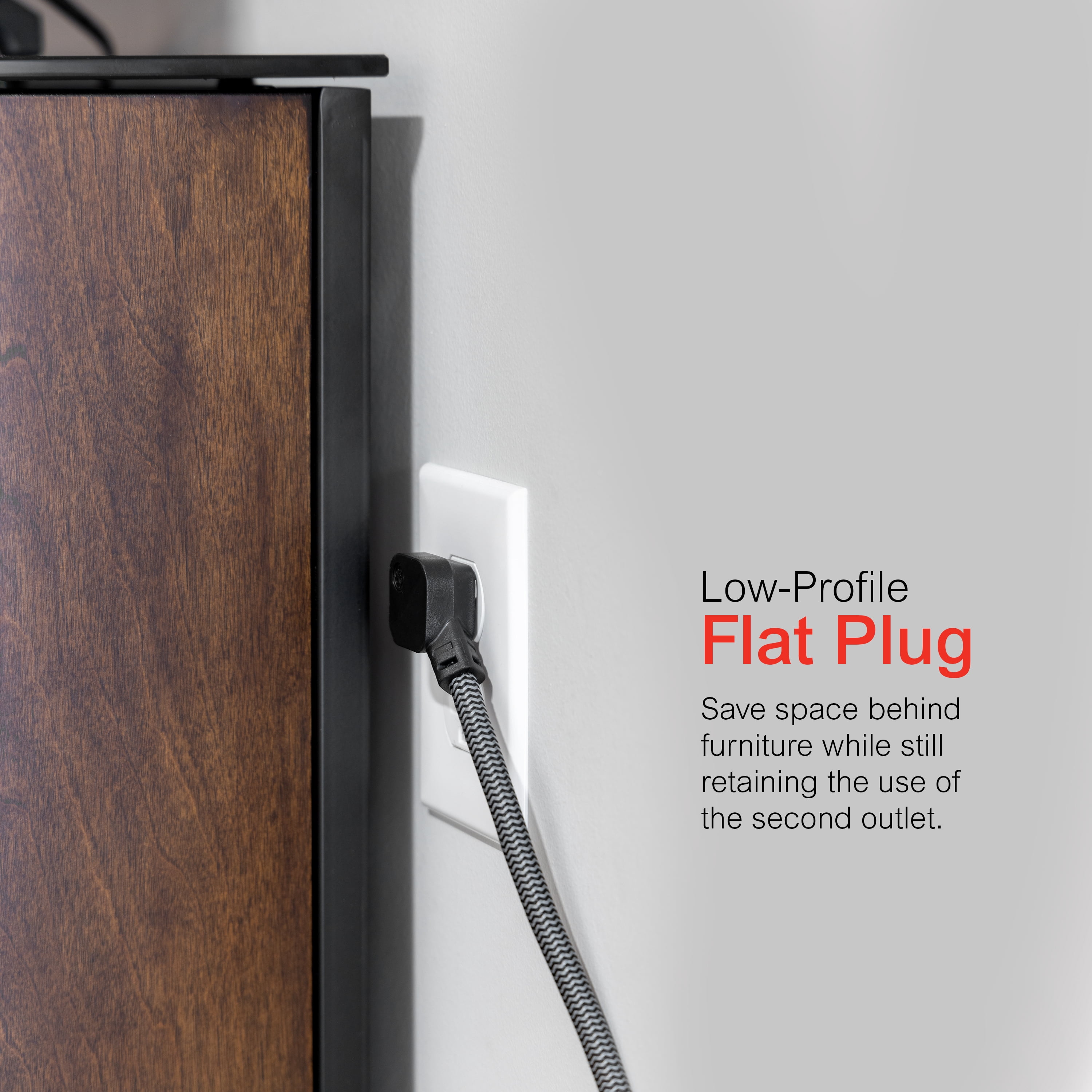 GE 6-Grounded Outlet Surge Protector, 840J, 15ft. Braided Cord, Black – 62939