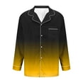 thumbnail image 4 of REORIAFEE Men Pajama Sets 2 Piece Big and Tall Loungewear Long Sleeve Button Top Pant Gradient Soft Sleepwear Yellow S-3XL, 4 of 7