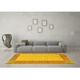 thumbnail image 3 of Ahgly Company Indoor Round Abstract Yellow Modern Area Rugs, 6' Round, 3 of 4